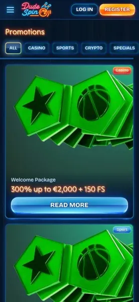 Dudespin Bonusy